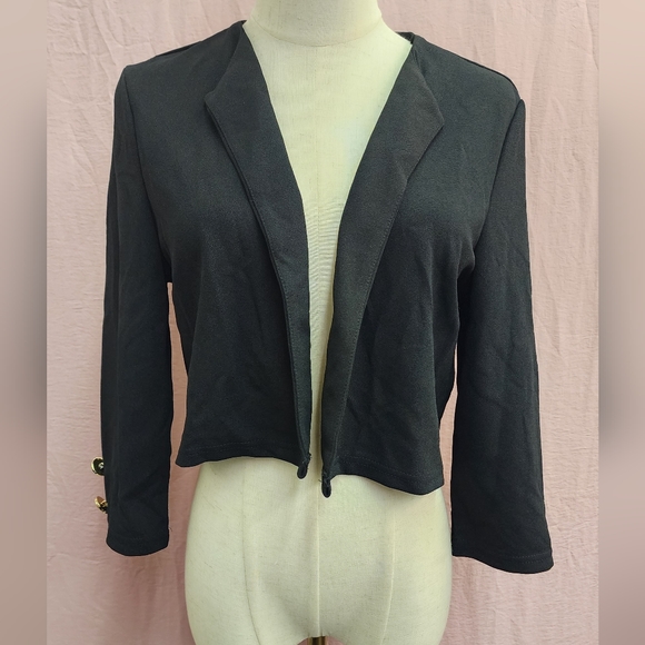 SHEIN Essnce Solid Open Front Blazer Bolero Jacket-(Large) - Picture 3 of 6
